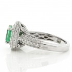 Square Emerald and Diamond 18KT White Gold Ring in a Micro Pave Mounting